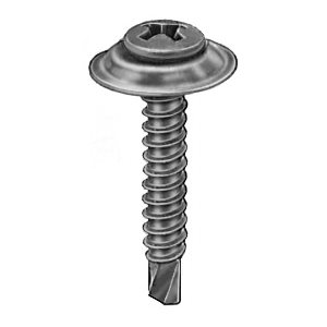 8-18 X 1'' Phillips Oval Countersunk Washer Sems Teks Screw - Phosphate