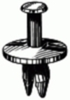 GM Fascia Push-Type Retainer 1 Head Diameter 23/32'' Length <br><font color=red><font size=2.5>Chrysler: 55074801 | 6508746AA <br>GM: 14045480</font></font>