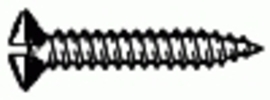 #8 X 3/4'' Slotted Oval Head Tapping Screw AB - Zinc