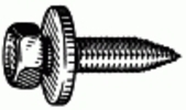 Hex Head Sems  Body Bolt Zinc M6-1.0 X 25MM <br><font color=red><font size=2.5>GM: 11503833</font></font>