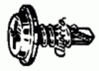 8 X 1/2'' Phillips. Flat Top Washer Head Tapping Screw Black <br><font color=red><font size=2.5>Chrysler: 153297</font></font>