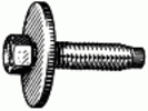 Hex Head Sems  Bolt W/Dog Point M6-1.0 X 28MM Ford: AB181GG | N800947S
