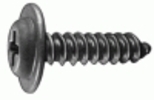 Phillips Flat Washer Head Tapping Screw 10 X 3/4'' Black
