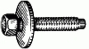 M6-1.0 X 25MM Hex Head Sems  19MM O.D. Phosphate Replaces # 23338