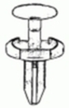 GM Push-Type Retainer 17MM Head Diameter 16MM Stem Length <br><font color=red><font size=2.5>Chrysler: 6506008AA <br>Ford: W709176S300 | GM: 15149708</font></font>