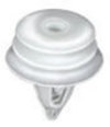 Retainer Top 14MM Middle 15MM Btm 18MM Stem 9.5MM X 14MM - White Nylon <br><font color=red><font size=2.5>BMW: 51437001491</font></font>