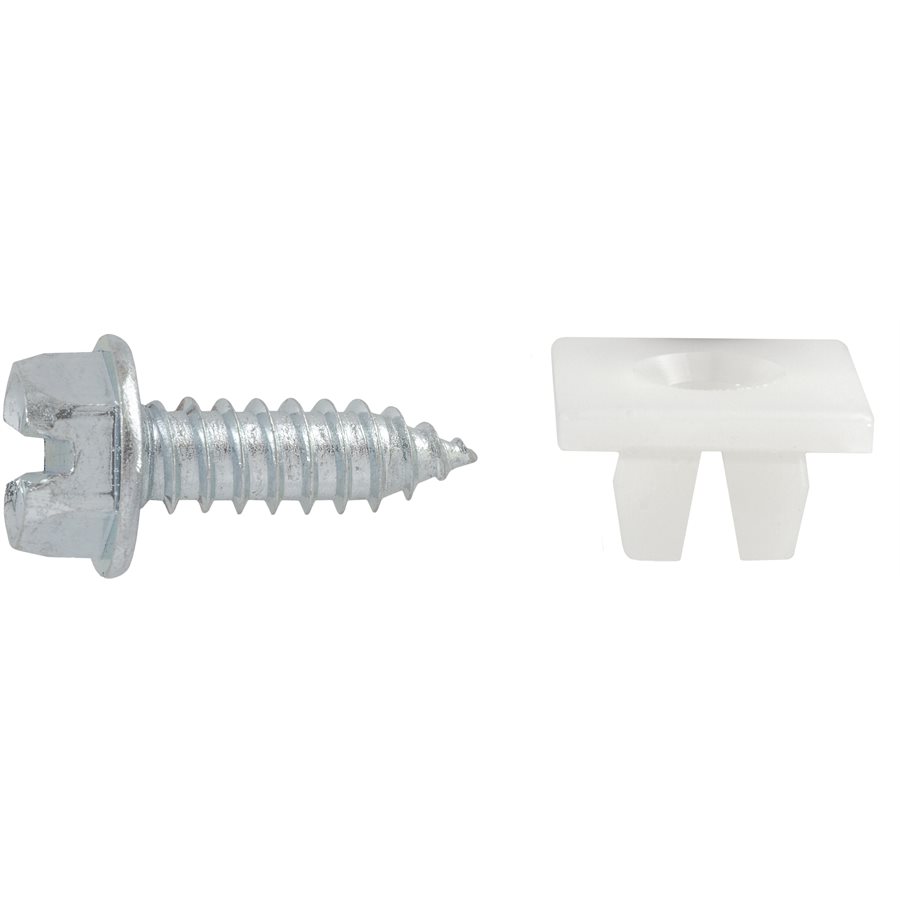 Slotted Hex Washer Head License Plate Screw & Nut Kit #14 X 3/4''