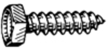 #12 X 5/8'' Indented Hex Washer Head Tapping Screw - Zinc