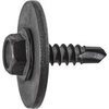 Hex Sems  Washer Tapping Screw W/ Teks  Point #8 X 5/8'' - Black <br><font color=red><font size=2.5>GM: 471064</font></font>