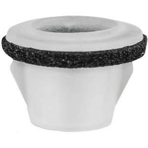 Emblem Tubular Nut & Sealer 2.5mm stud Mazda - Clear Nylon <br><font color=red><font size=2.5>Mazda: LA0151958</font></font>