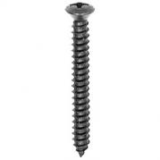 #10 X 1-1/2'' Phillips Oval Head Tapping Screw - Black Oxide
