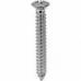 #10 X 1-1/2'' (#8 Head) Phillips Oval Head Tapping Screw - Chrome
