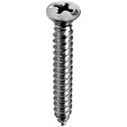 #10 X 1-1/4'' (#8 Head) Phillips Oval Head Tapping Screw - Chrome
