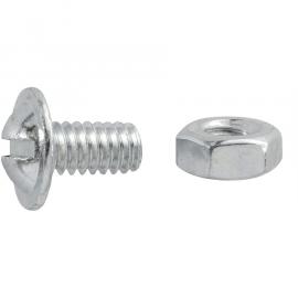 Slotted Round Washer Head License Plate Screw W/Hex Nut 1/4-20 X 1/2''