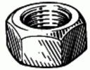 1/4-28 Finish SAE Hex Nut - Zinc